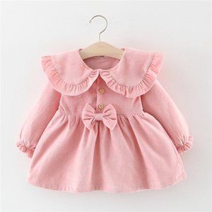 NWT Kids Girls Toddler Long Sleeve Cozy Autumn Party Dress, 2T - 3T, Pink